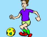 Disegno Giocatore di calcio  pitturato su alessia esposito