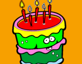Disegno Torta di compleanno 2 pitturato su torta elena