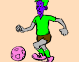 Disegno Giocatore di calcio  pitturato su EDOARDO