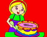 Disegno Torta per la mamma II pitturato su giulia