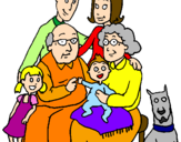 Disegno Famiglia pitturato su Ottavia