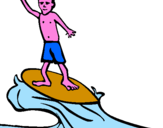 Disegno Surf pitturato su simone