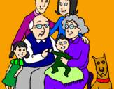 Disegno Famiglia pitturato su Faby