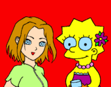 Disegno Sakura e Lisa pitturato su jnercmxnv cv