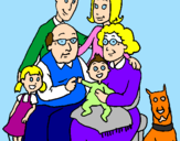 Disegno Famiglia pitturato su gaia