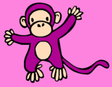 Disegno Scimmietta pitturato su auro la scimmiettina