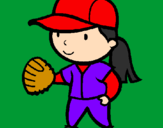 Disegno Giocatrice di baseball  pitturato su ilarietta ciaravola