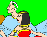 Disegno Cesare e Cleopatra  pitturato su Sara Grazioli