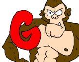 Disegno Gorilla  pitturato su Gabriele