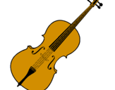 Disegno Violino pitturato su cinerea