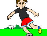 Disegno Giocare a calcio pitturato su antonio