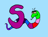 Disegno Serpente pitturato su SOFIA