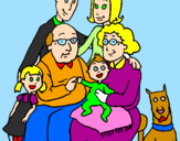 Disegno Famiglia pitturato su roberta