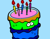 Disegno Torta di compleanno 2 pitturato su beatrice torta