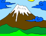 Disegno Monte Fuji pitturato su Ottavia