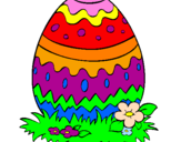 Disegno Uovo di Pasqua 2 pitturato su Rebecca