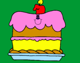 Disegno Torta di compleanno  pitturato su lorenzo betti