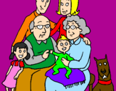 Disegno Famiglia pitturato su qwerty