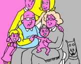 Disegno Famiglia pitturato su JKK