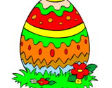 Disegno Uovo di Pasqua 2 pitturato su titti