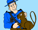 Disegno Polizia a cavallo  pitturato su caterina