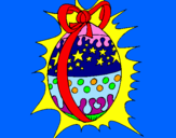 Disegno Uovo di Pasqua brillante pitturato su valentina