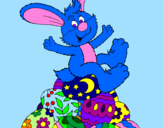 Disegno Coniglio di Pasqua pitturato su aisha