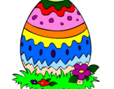 Disegno Uovo di Pasqua 2 pitturato su niki