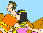 Disegno Cesare e Cleopatra  pitturato su MARTINA