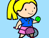 Disegno Ragazza che gioca a tennis  pitturato su  caterina