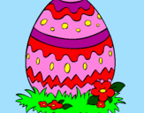Disegno Uovo di Pasqua 2 pitturato su cristina