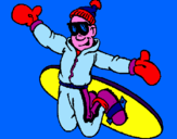 Disegno Salto con lo snowboard pitturato su andrea13