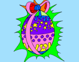 Disegno Uovo di Pasqua brillante pitturato su beatrice uovo