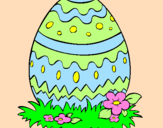 Disegno Uovo di Pasqua 2 pitturato su beadiavoletta