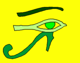Disegno Occhio di Horus  pitturato su nina