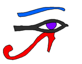 Disegno Occhio di Horus  pitturato su hello