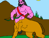 Disegno Centauro con arco  pitturato su Ivan