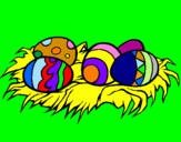 Disegno Uovo di Pasqua II pitturato su roberta