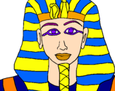Disegno Tutankamon pitturato su stefano