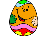 Disegno Uovo di Pasqua felice pitturato su hello