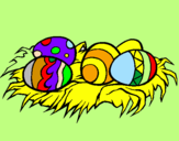 Disegno Uovo di Pasqua II pitturato su sere