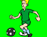Disegno Giocatore di calcio  pitturato su chiara bionda