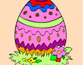 Disegno Uovo di Pasqua 2 pitturato su beatrice uovo