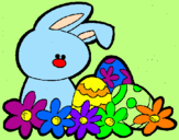Disegno Coniglietto di Pasqua  pitturato su Alessia