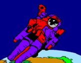 Disegno Astronauta nello spazio  pitturato su deborah  99