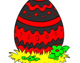 Disegno Uovo di Pasqua 2 pitturato su mattia