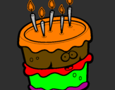 Disegno Torta di compleanno 2 pitturato su antonio