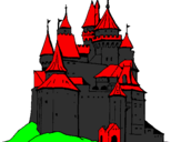 Disegno Castello medievale  pitturato su swq