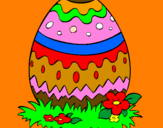 Disegno Uovo di Pasqua 2 pitturato su aki