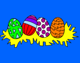 Disegno Uovo di Pasqua III pitturato su silvia